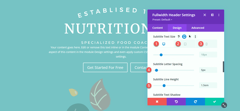 Divi Fullwidth Header Gradient Background Layout 2 Размер субтитров