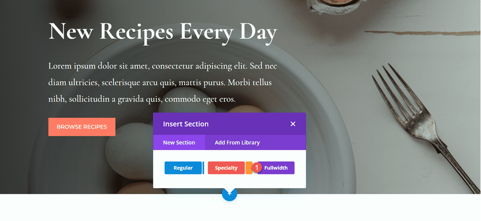 Divi Fullwidth Header Gradient Background Layout 1 Добавить раздел полной ширины