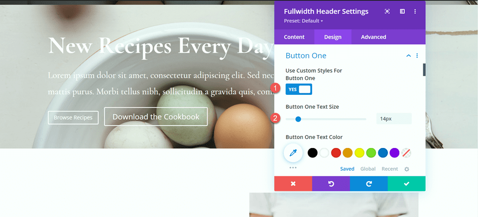 Divi Fullwidth Header Gradient Background Layout 1 Стили кнопок