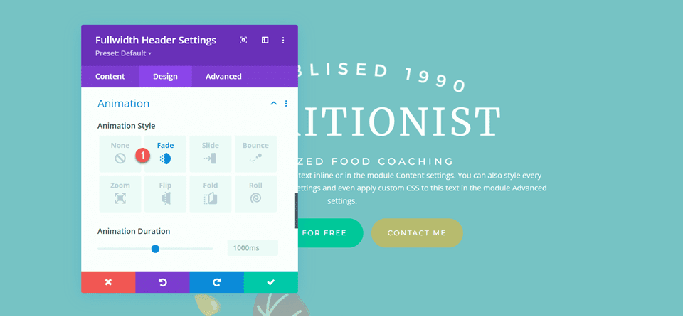 Divi Fullwidth Header Gradient Background Layout 2 Анимация