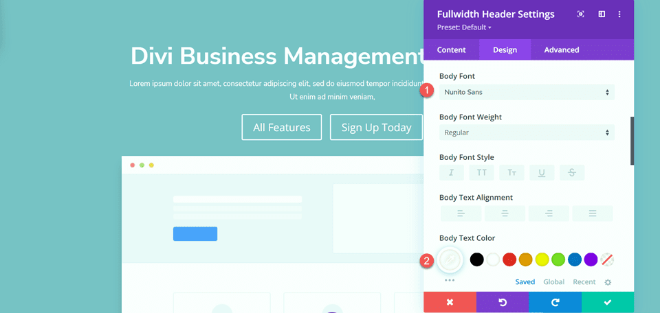 Divi Fullwidth Header Gradient Background Layout 3 Body Color Font Color