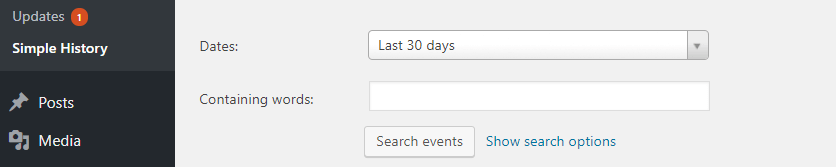 Szukaj wydarzeń w określonych ramach czasowych.