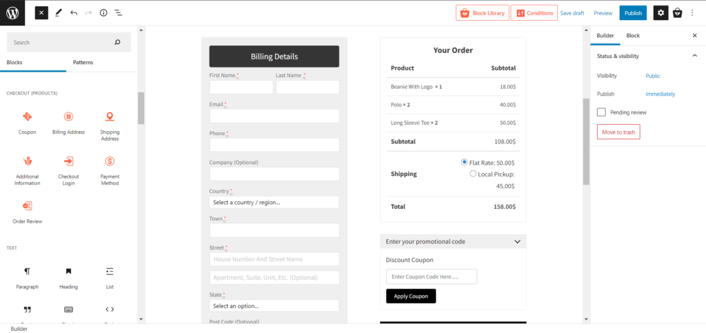 วิธีสร้างและปรับแต่งเทมเพลตหน้าชำระเงิน WooCommerce ด้วย ProductX 5 Checkout Page Blocks