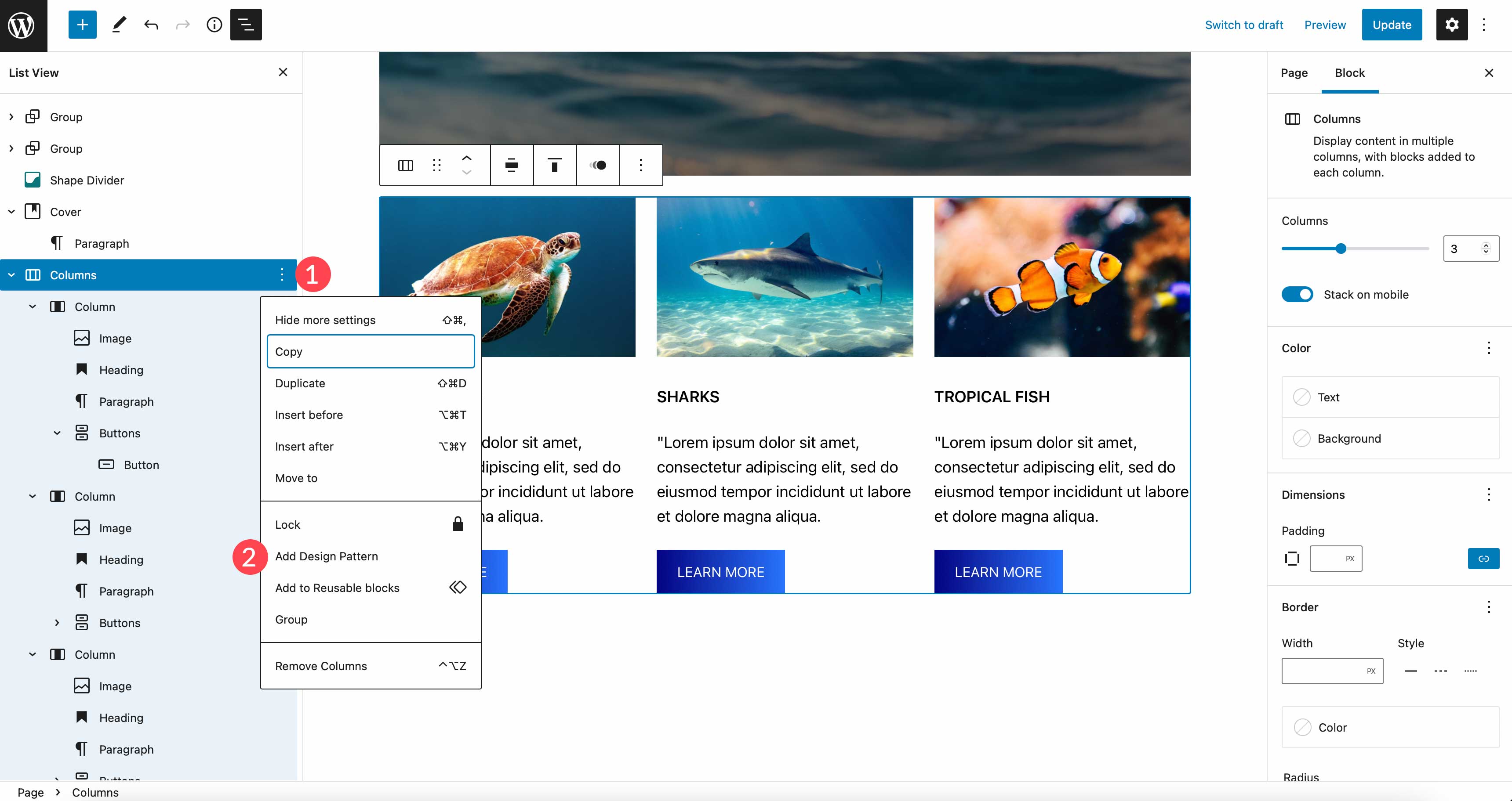 Crear patrón con CoBlocks