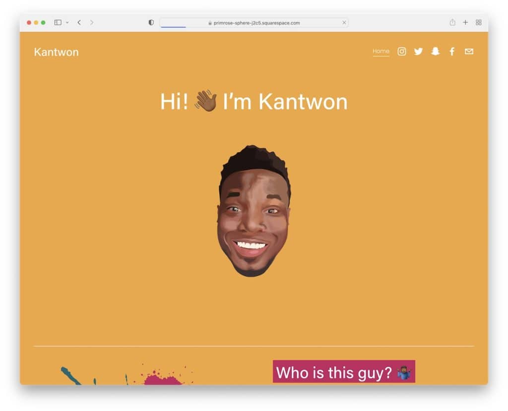 ejemplo de sitio web personal de kantwon