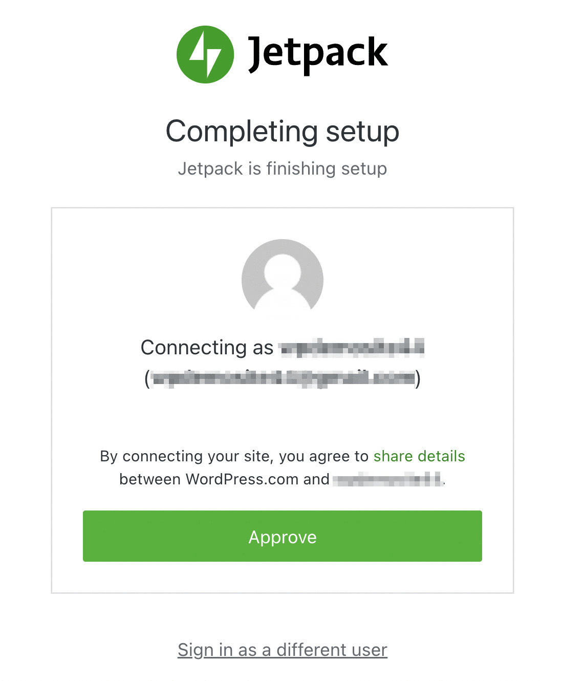 إكمال إعداد Jetpack