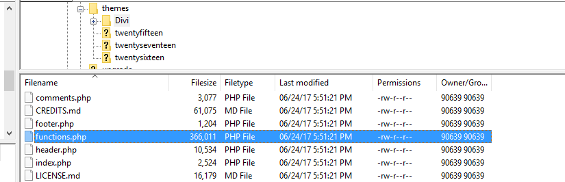 Fișierul funcții.php.