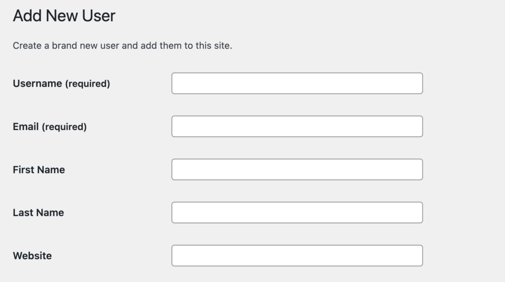 WordPress に新しいユーザーを追加します。