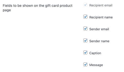 Ограничьте поля, которые будут отображаться на странице продукта подарочной карты WooCommerce.