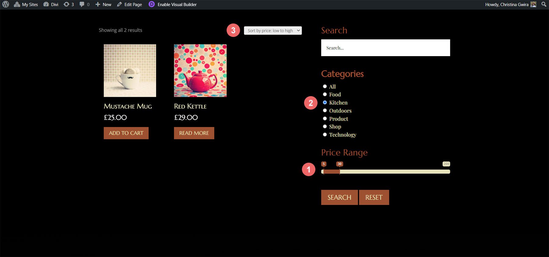 Yazıları Filtrele – Divi Ajax Filtresi