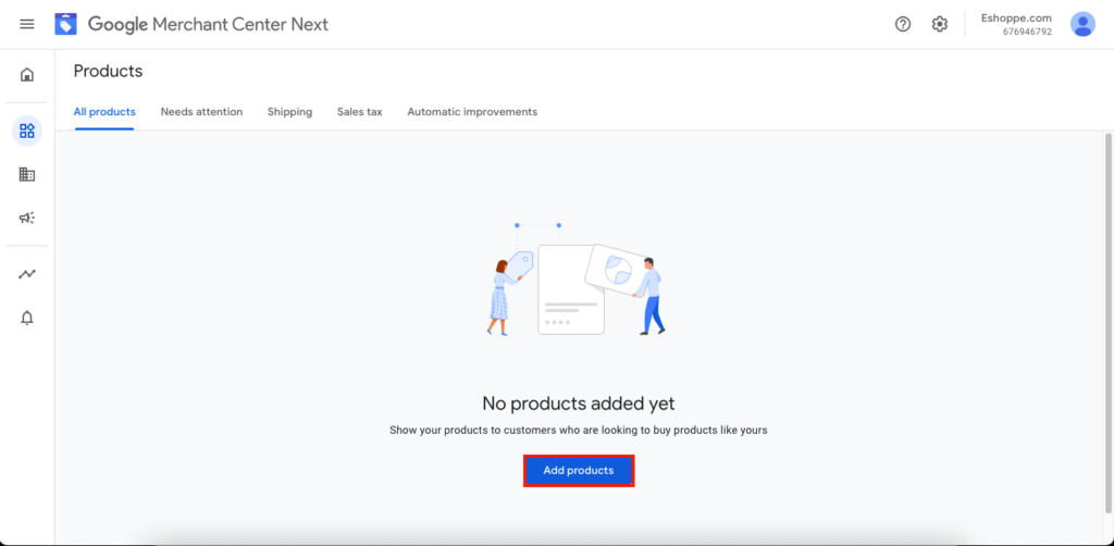 Aggiungi prodotti a Google Merchant Center