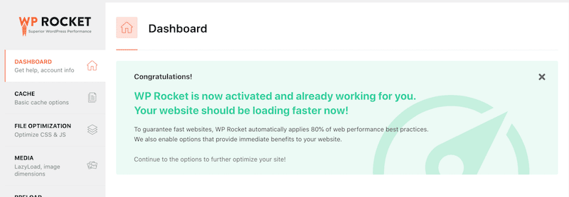 WP Rocket applica automaticamente la memorizzazione nella cache - Fonte: WP Rocket