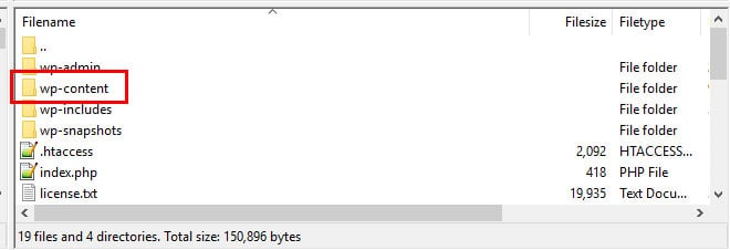 WordPress 설치의 wp-content