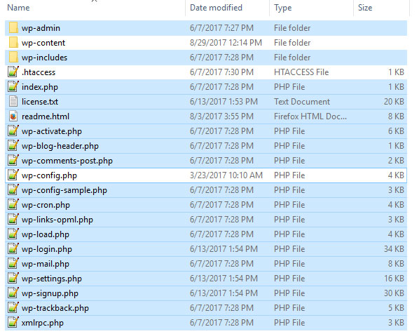 WordPress를 삭제하지만 wp-content는 유지