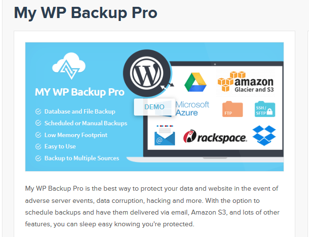 2023 年に注目すべき上位 6 つの WordPress セキュリティプラグイン 71 My WP Backup