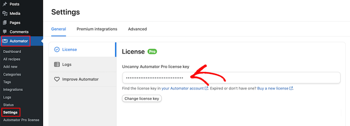 Ajouter une licence Uncanny Automator à votre site WordPress