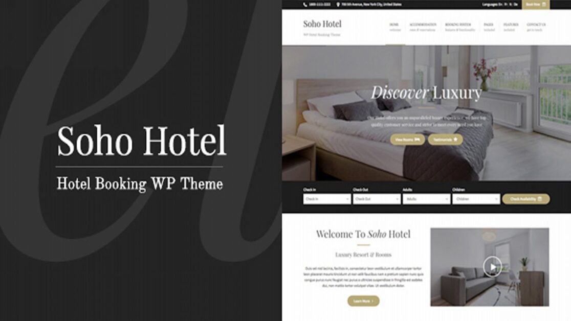 Top 8 이상적인 호텔 WordPress 테마 2023 75 soho