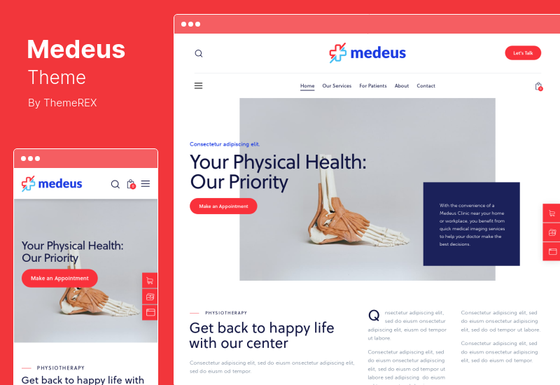 Thème Medeus - Thème WordPress pour médecin polyvalent médical