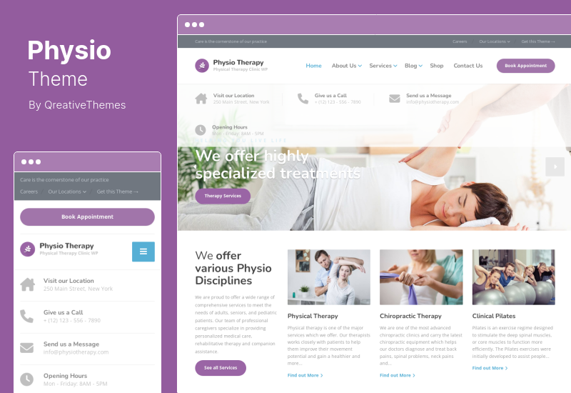 Thème Physio - Thème WordPress pour physiothérapie et clinique médicale