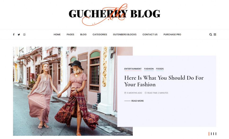 Thèmes WordPress simples - Le meilleur pour votre 2023 75 gucherry blog wordpress theme