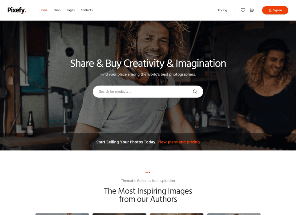 Pixefy | Tema del mercato fotografico multiuso + plug-in WCFM