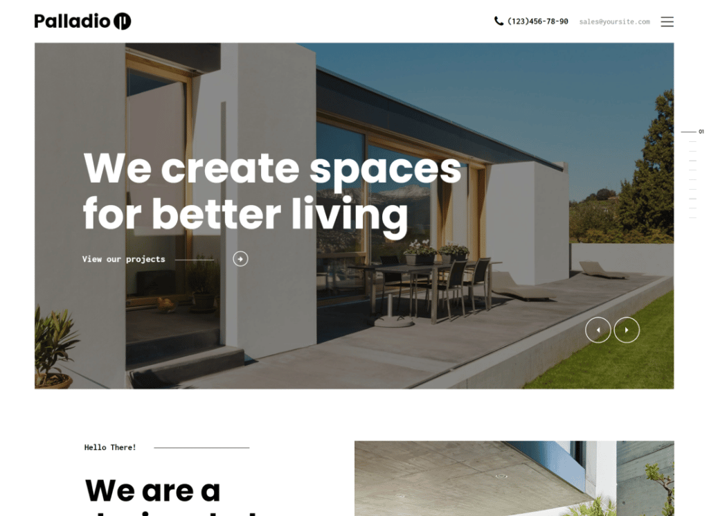 팔라디오 | 인테리어 디자인 및 건축 건설 WordPress Theme