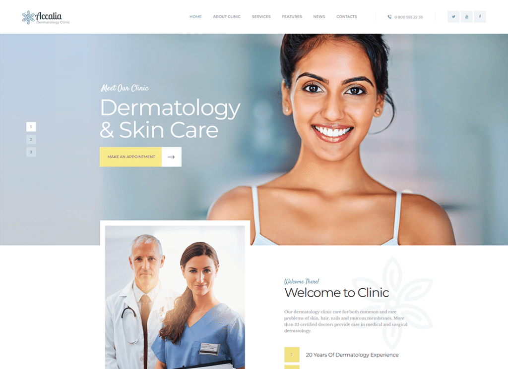 Accalia - Dermatologie-Klinik & Kosmetologie-Zentrum Medizinisches WordPress-Thema
