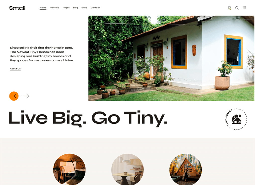 Small - Tiny House Living Lifestyle WordPress 主题
