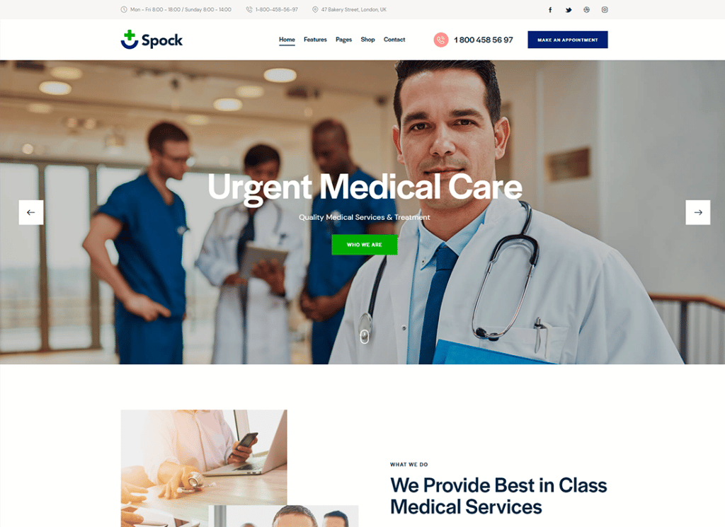 Spock - Medical Elementor Multi-skin WordPress 主题