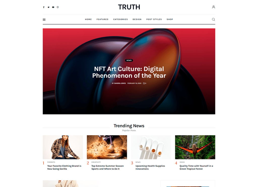 Truth - 全站编辑 (FSE) 博客 WordPress 主题