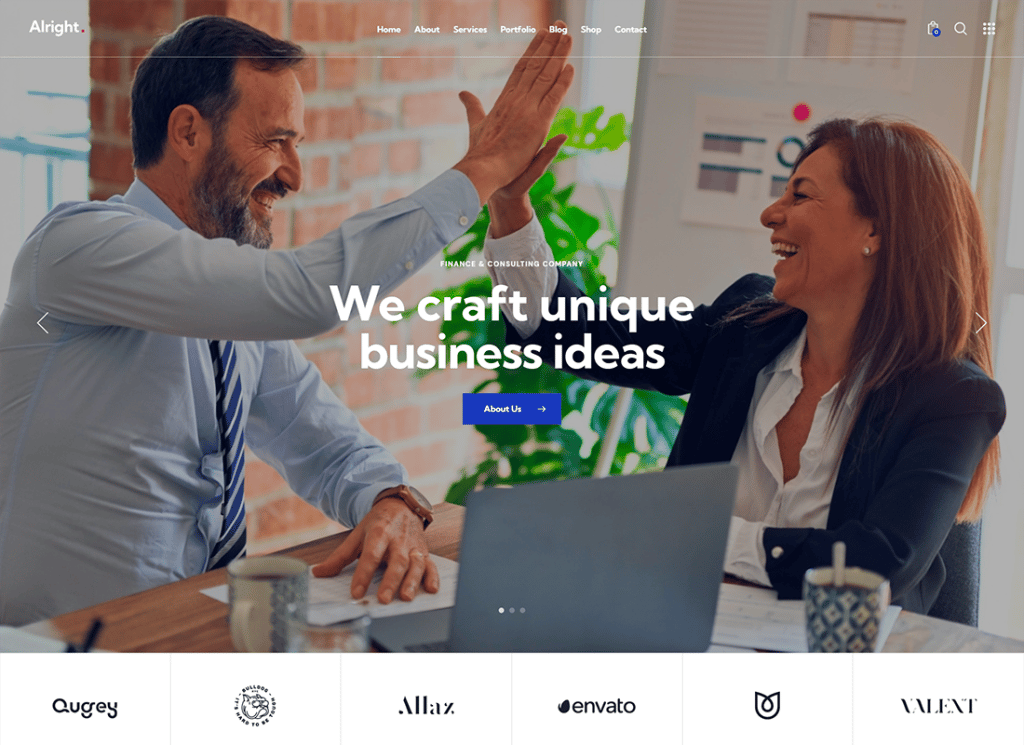 Alright - 全站编辑商务 WordPress 主题