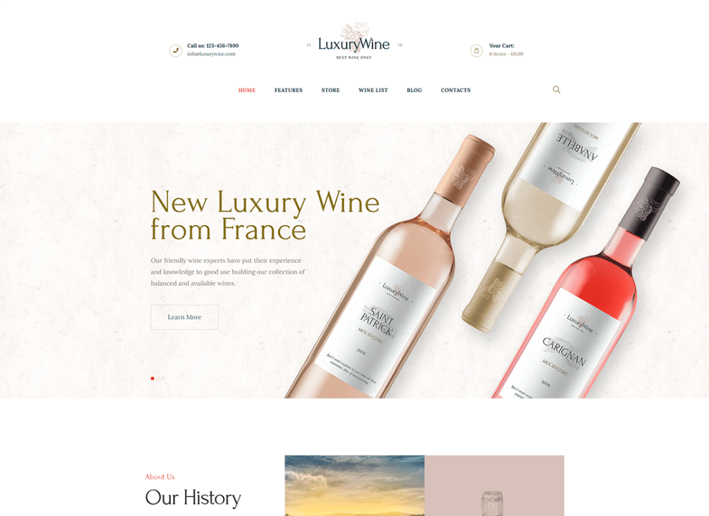 Luxury Wine - Liquor Store & Vineyard WordPress 主题