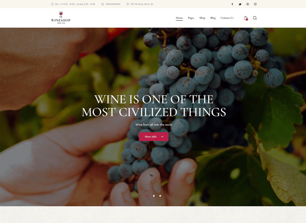WineShop - 美食美酒在线配送商店 WordPress 主题