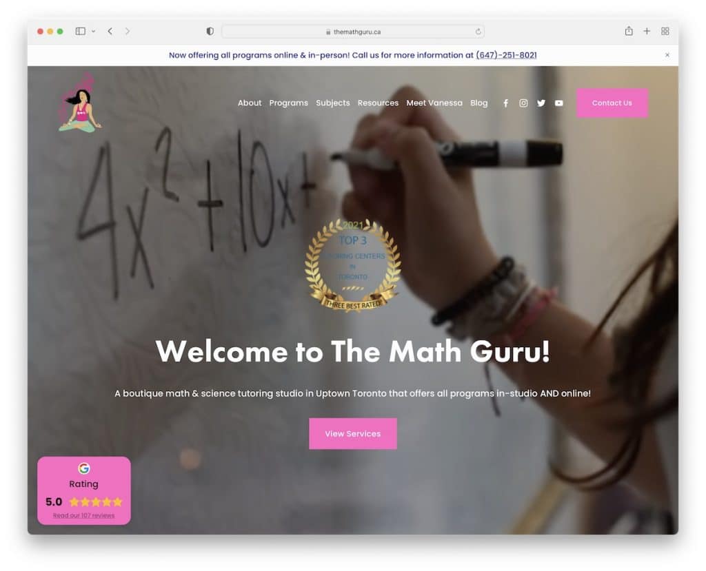 il sito web dell'insegnante guru della matematica