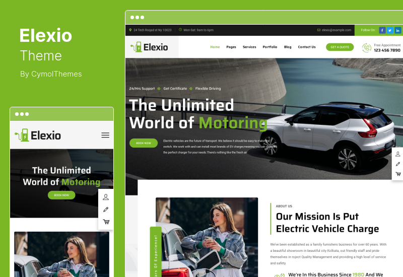 Elexio Theme - WordPress-Thema für Elektromobilität