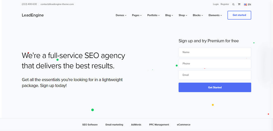 LeadEngine 业务线索生成 WordPress 主题