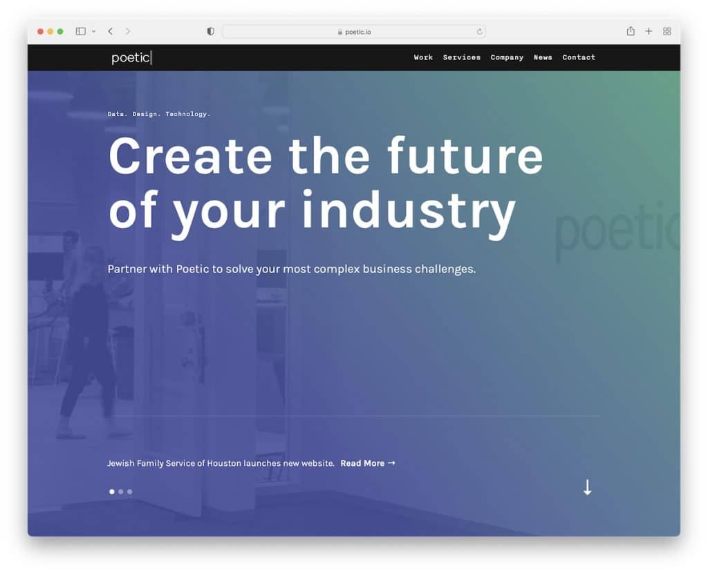 詩的な中小企業のウェブサイト