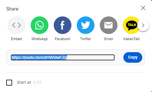 نسخ URL من موقع يوتيوب