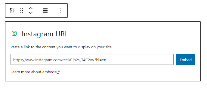 إضافة عنوان URL لـ Instagram إلى WordPress