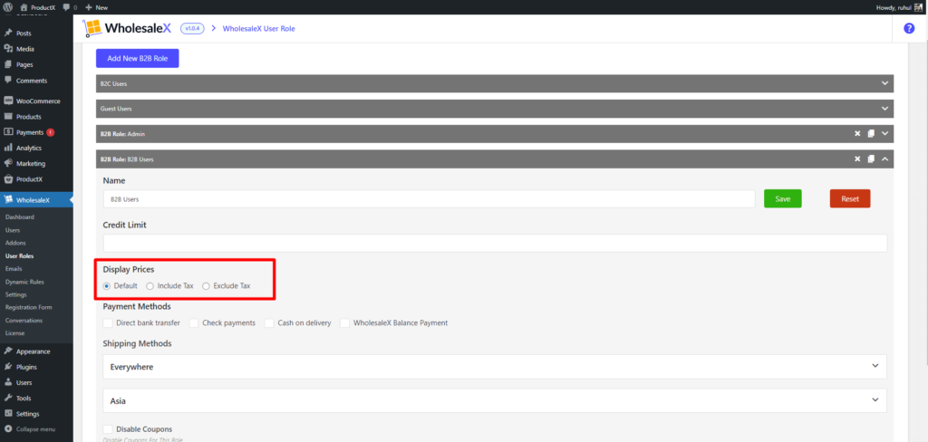 WholesaleX 14로 WooCommerce 세금 면제를 설정하는 방법 WholesaleX Tax Exemption from User Roles