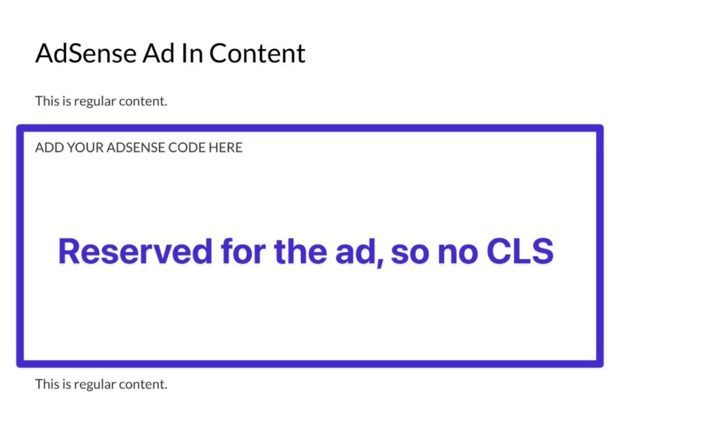 Seu site agora reservará espaço para esse anúncio no frontend.