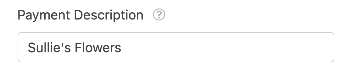 Stripe payment description field
