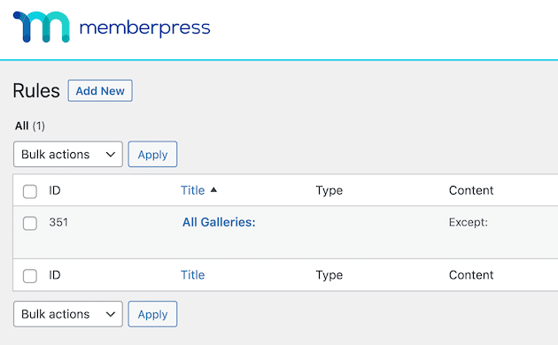 MemberPressのルールページ。