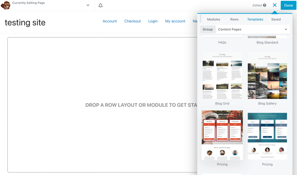 เทมเพลตหน้าราคา