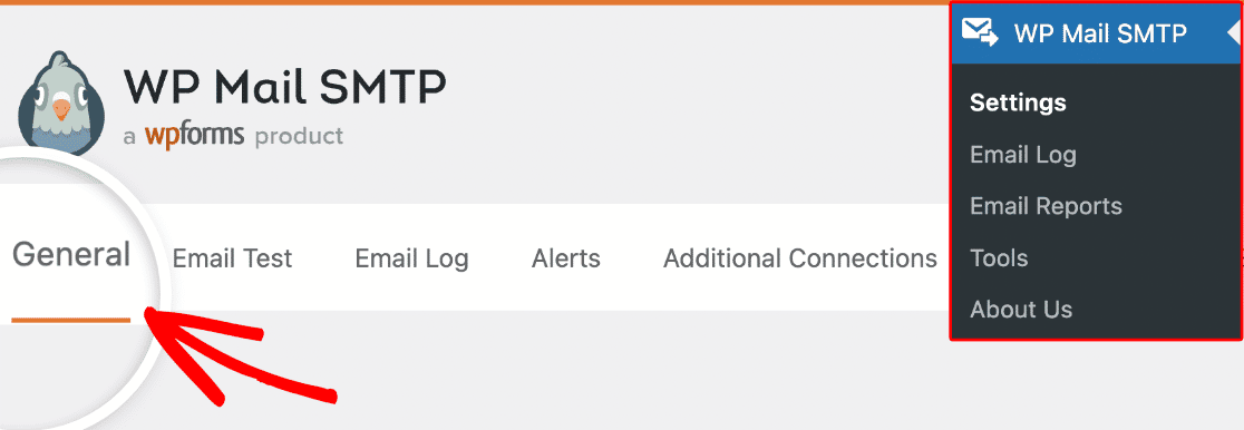 Click through WP Mail SMTP then Settings then General