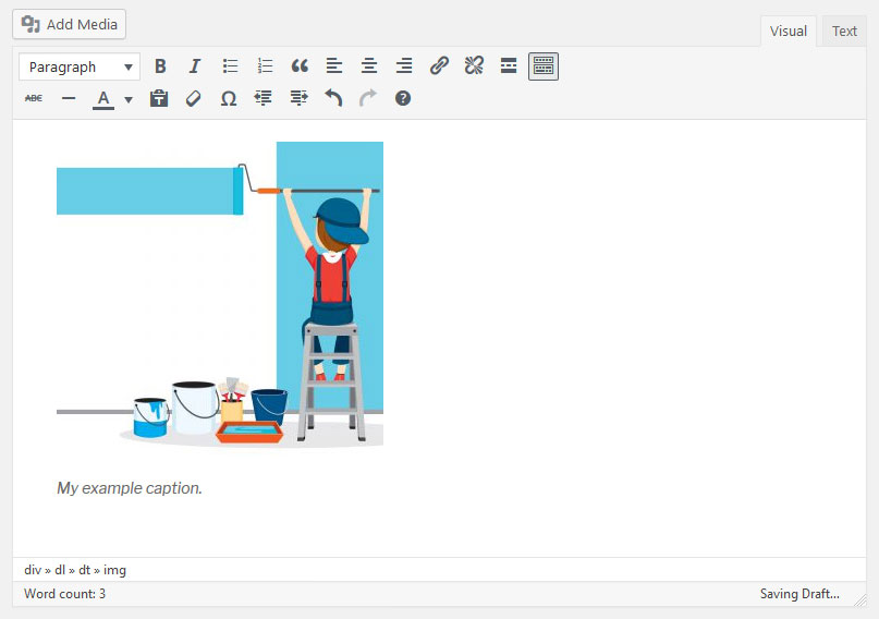 ajouter une légende d'image dans WordPress