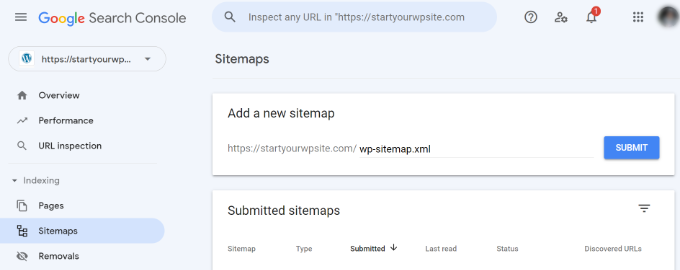 ส่งไซต์ของคุณไปยังคอนโซลการค้นหา Submit your site to search console