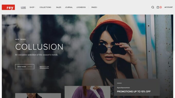 Rey es uno de los mejores temas de moda de WooCommerce.