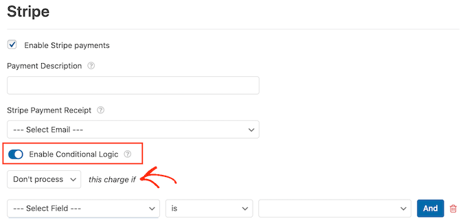 Erstellen von bedingten Logikregeln für WordPress-Zahlungen Creating conditional logic rules for WordPress payments