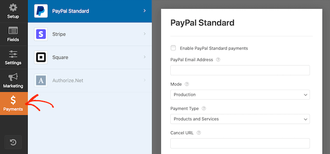 Konfiguration von PayPal-Zahlungen mit WPForms Configuring PayPal payments with WPForms